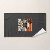 Strandstemming Pug Hond Zonsondergang Handdoek (Handdoek)