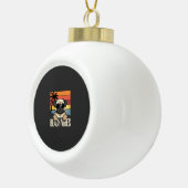 Strandstemming Pug Hond Zonsondergang Keramische Bal Ornament (Rechts)