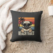 Strandstemming Pug Hond Zonsondergang Kussen (Deken)