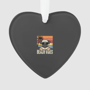 Strandstemming Pug Hond Zonsondergang Ornament