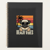 Strandstemming Pug Hond Zonsondergang Planner (Voorkant)