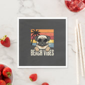 Strandstemming Pug Hond Zonsondergang Servet (Insitu)