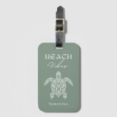 Strandstemming Zeeschildpad Gepersonaliseerd Salie Bagagelabel (Voorkant (verticaal))