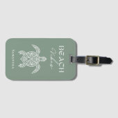 Strandstemming Zeeschildpad Gepersonaliseerd Salie Bagagelabel (Voorkant (horizontaal))