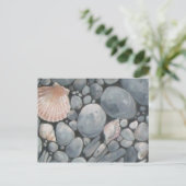 Strandstenen schelpen steentjes rotsen schilderen  briefkaart (Staand voorkant)