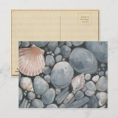 Strandstenen schelpen steentjes rotsen schilderen  briefkaart (Voorkant / Achterkant)