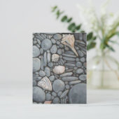 Strandstenen schelpen steentjes rotsen schilderen  briefkaart (Staand voorkant)