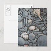 Strandstenen schelpen steentjes rotsen schilderen  briefkaart (Voorkant / Achterkant)