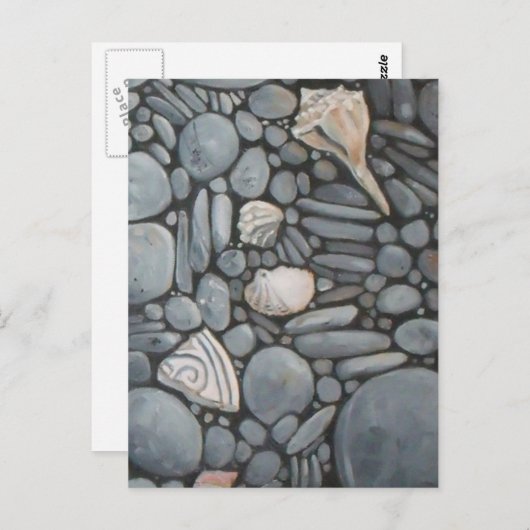 Strandstenen schelpen steentjes rotsen schilderen  briefkaart (Voorkant / Achterkant)