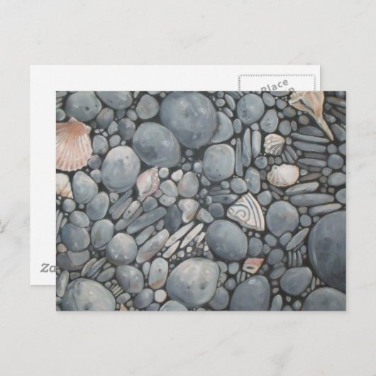 Strandstenen schelpen steentjes rotsen schilderen  briefkaart (Voorkant / Achterkant)