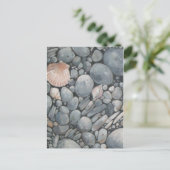 Strandstenen schelpen steentjes rotsen schilderen  briefkaart (Staand voorkant)