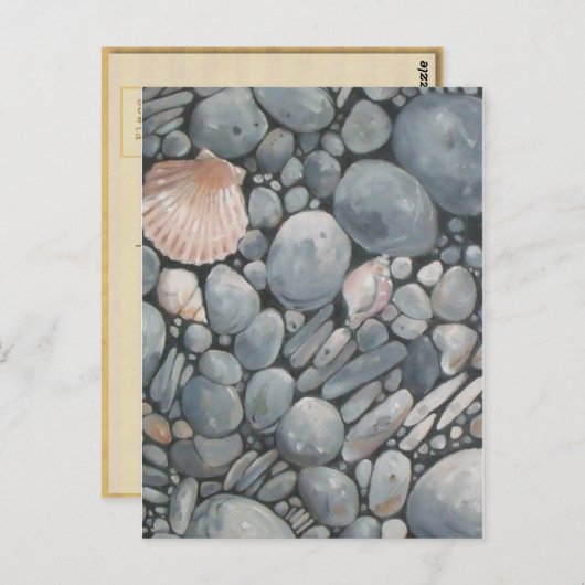 Strandstenen schelpen steentjes rotsen schilderen  briefkaart (Voorkant / Achterkant)