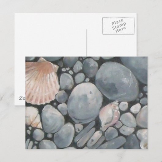 Strandstenen schelpen steentjes rotsen schilderen  briefkaart (Voorkant / Achterkant)