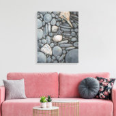 Strandstenen schelpen steentjes rotsen schilderen canvas afdruk (Insitu (Woonkamer))