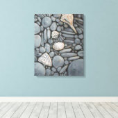 Strandstenen schelpen steentjes rotsen schilderen canvas afdruk (Insitu (Houten vloer))