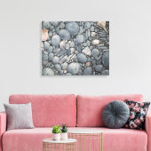 Strandstenen schelpen steentjes rotsen schilderen  canvas afdruk (Insitu (Woonkamer))