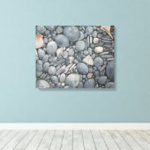 Strandstenen schelpen steentjes rotsen schilderen  canvas afdruk (Insitu (Houten vloer))