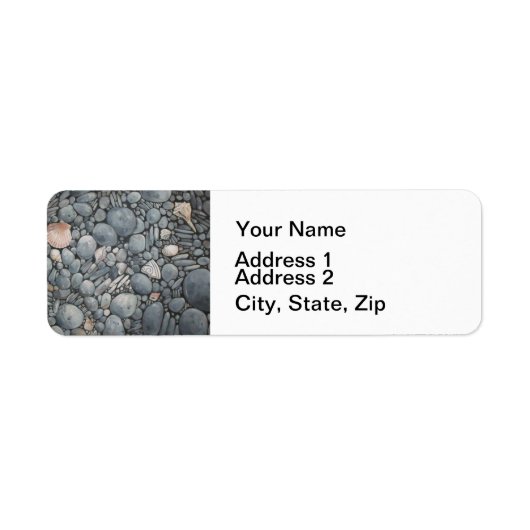 Strandstenen schelpen steentjes rotsen schilderen etiket (Voorkant)