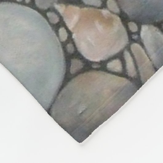 Strandstenen schelpen steentjes rotsen schilderen  fleece deken (Hoek)