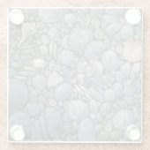 Strandstenen schelpen steentjes rotsen schilderen  glazen onderzetter (Achterkant)