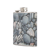 Strandstenen schelpen steentjes rotsen schilderen  heupfles (Links)