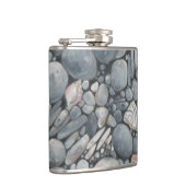 Strandstenen schelpen steentjes rotsen schilderen  heupfles (Rechts)