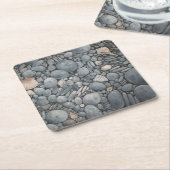 Strandstenen schelpen steentjes rotsen schilderen  kartonnen onderzetters (Schuin)