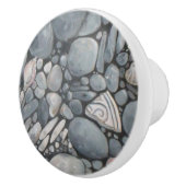 Strandstenen schelpen steentjes rotsen schilderen  keramische knop (Rechts)