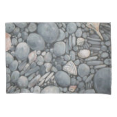 Strandstenen schelpen steentjes rotsen schilderen  kussensloop (Voorkant)