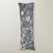 Strandstenen schelpen steentjes rotsen schilderen  lichaamskussen (Voorkant Verticaal)