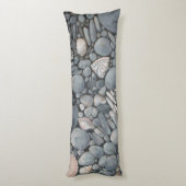 Strandstenen schelpen steentjes rotsen schilderen  lichaamskussen (Achterkant (Verticaal))