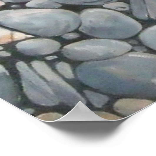 Strandstenen schelpen steentjes rotsen schilderen  poster (Hoek)