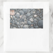 Strandstenen schelpen steentjes rotsen schilderen rechthoekige sticker (Tas)