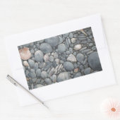 Strandstenen schelpen steentjes rotsen schilderen rechthoekige sticker (Envelop)