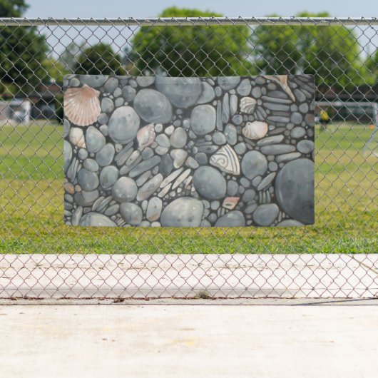 Strandstenen schelpen steentjes rotsen schilderen spandoek (Insitu)