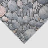 Strandstenen schelpen steentjes rotsen schilderen  tissuepapier (Detail)
