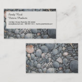 Strandstenen schelpen steentjes rotsen schilderen visitekaartje (Voorkant / Achterkant)