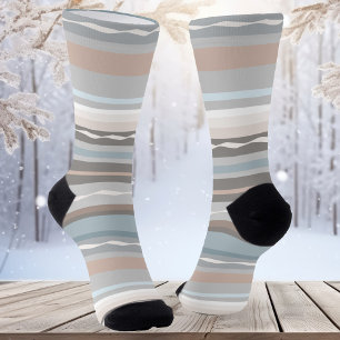 Strandstijl Pastel Gestreepte Patroon Sokken