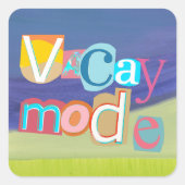Strandstijl Retro Vakantie Modus Vierkante Sticker (Voorkant)