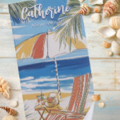 Strandstoel bij de oceaan strandlaken