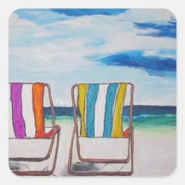 Strandstoel Delight Vierkante Sticker