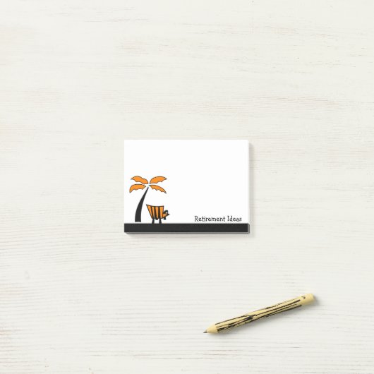 Strandstoel en Palm Tree pensioenideeën Post-it® Notes (Op bureau)