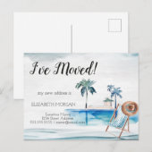 Strandstoel Huis Palms Nieuw adres aankondiging (Voorkant / Achterkant)