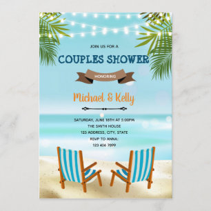 Strandstoel koppel douche uitnodiging