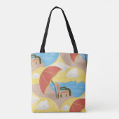 Strandstoel Kunst Custom Zomer Boodschappentas Tote Bag (Achterkant)