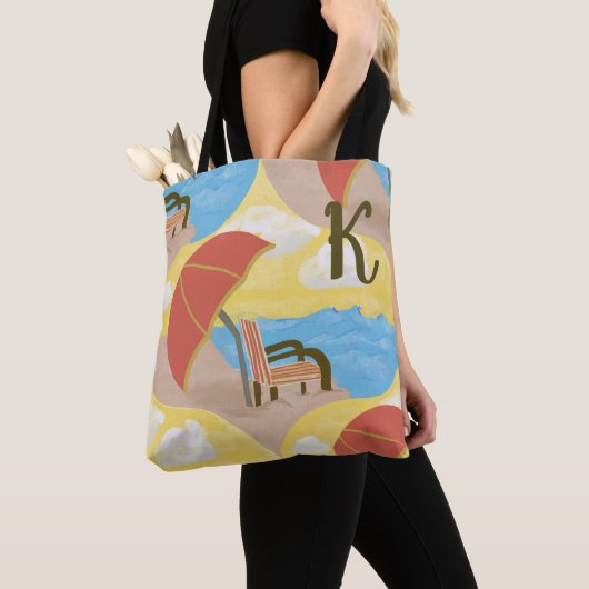 Strandstoel Kunst Custom Zomer Boodschappentas Tote Bag (Dichtbij)