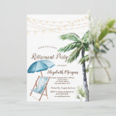 Strandstoel, palmpalm parasol kaart (Staand voorkant)