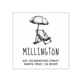  strandstoel & paraplu retouradres rubberstempel (Afrduk)