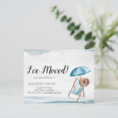 Strandstoel, Parasol Nieuw adres aankondiging (Staand voorkant)