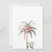 Strandstoel, parasol, palm bloem kaart (Achterkant)